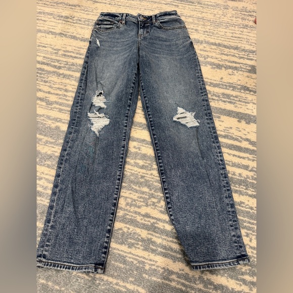 Express Distressed Blue Women's Jeans - Picture 1 of 4